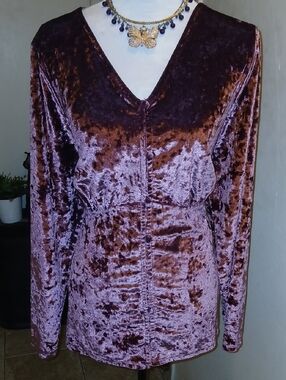 Lane Bryant Shimmery Mauve Velvet Top